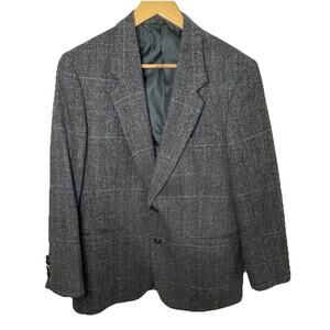 40S Men's Vintage Ardsley Blazer Tweed Style Herringbone Gray Wool Sport Coat